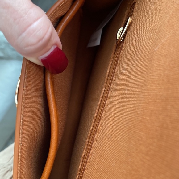 Ecosusi x Anthropologie Brown Leather Belt Bag Adjustable Strap & Buckle Satchel - Picture 10 of 11